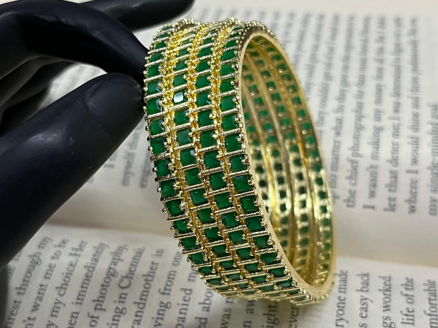 American Diamond Bridal Bangle Set – Wedding & Reception Jewelry