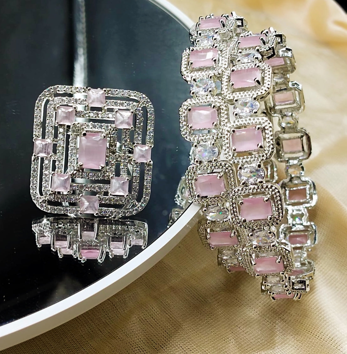 Maharani Style American Diamond Bangles – Royal Bridal Collection