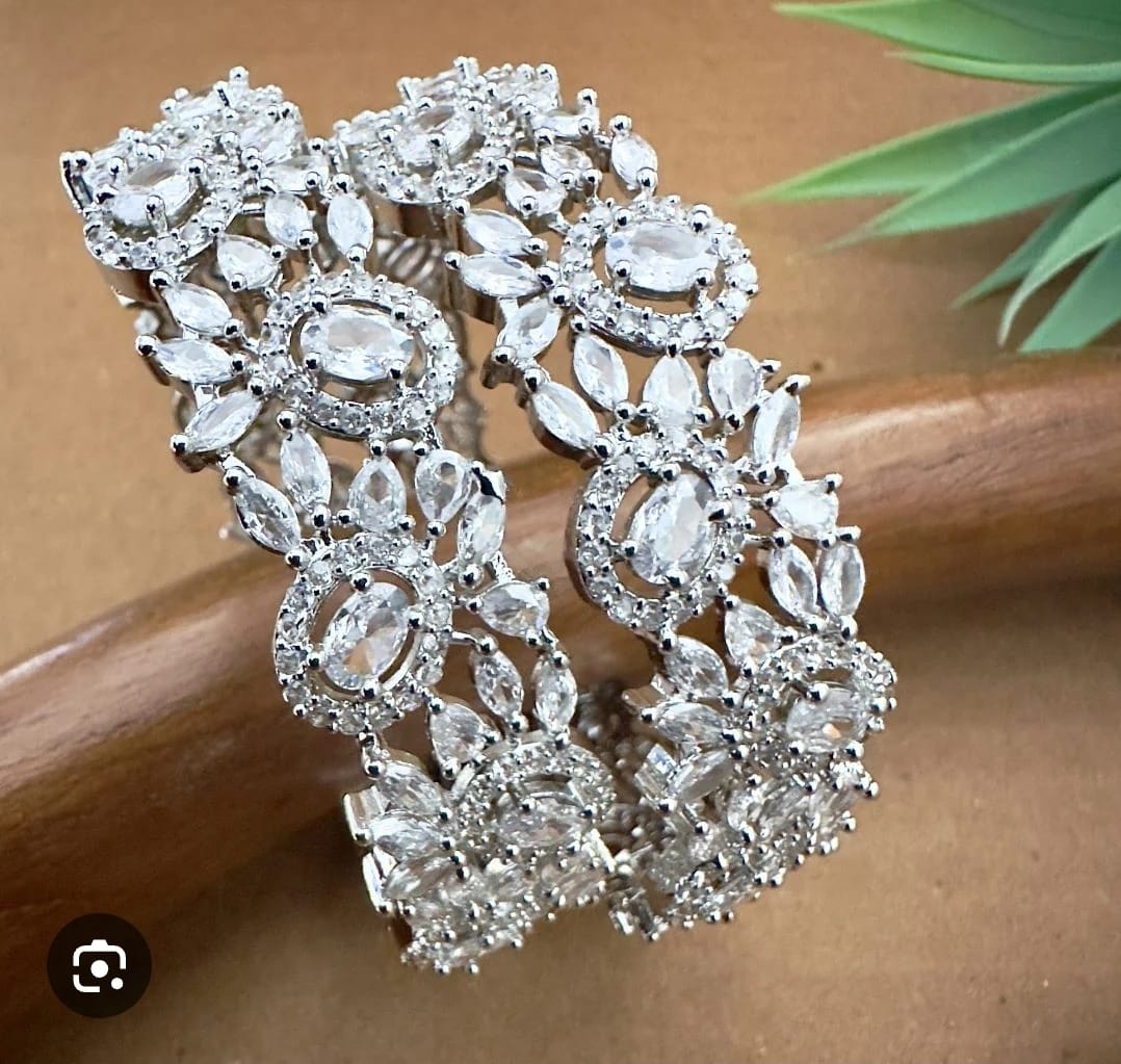 Designer American Diamond Bangles – Premium Partywear Collection