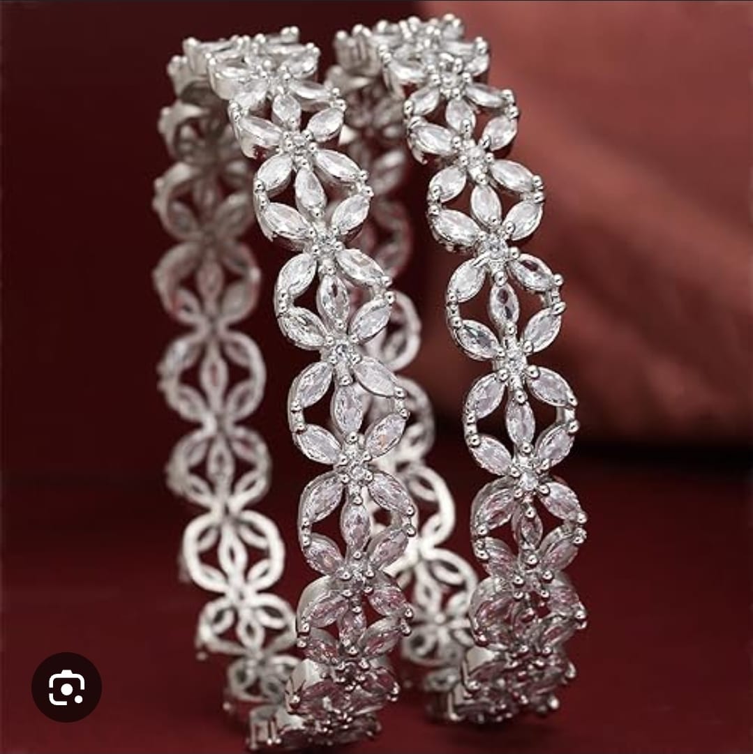 Modern American Diamond Bangles for Women – Elegant Partywear Style